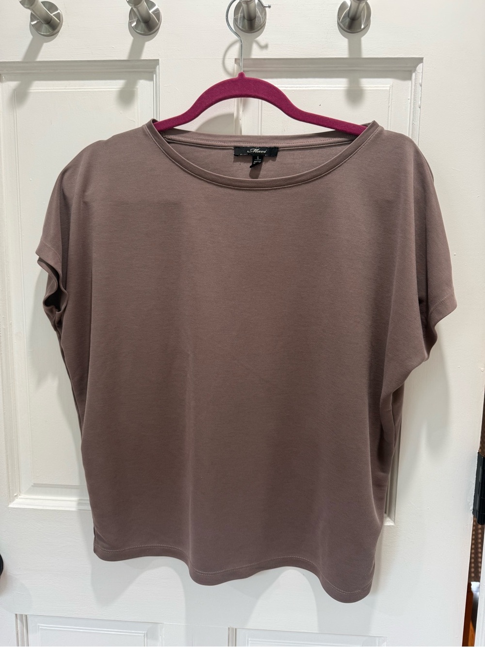Mavi Short Sleeve Boxy Tee in Taupe